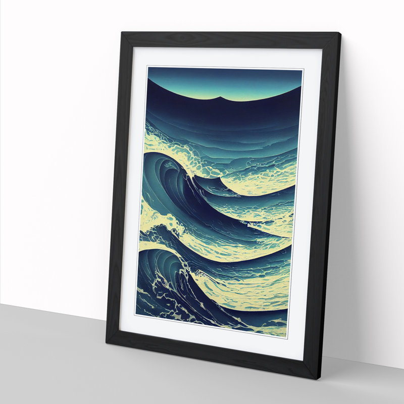 Seascape Ocean Design Vol.2 - Single Picture Frame Print, Black, 64cm H x 46cm W x 2cm D