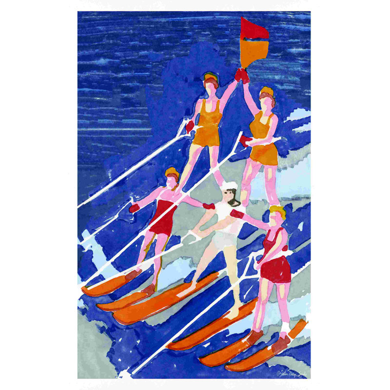" Water Ski Show 3 " by Stellar Design Studio Painting Print, 18" H x 12" W   