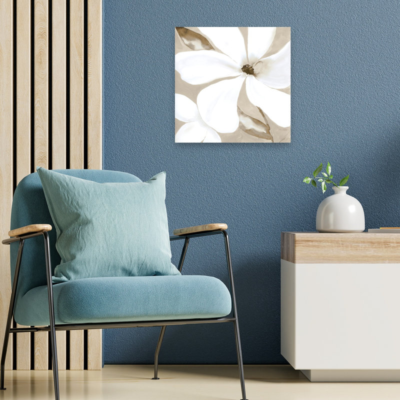 «Soft Summer I Abstract Contemporary Elegant Magnolia Flower Nature», reproduction d'art murale, H 24 po x l 24 po