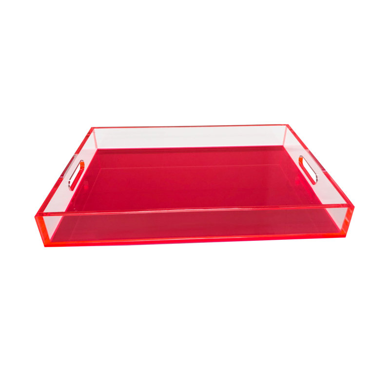 Delaynie Plastic / Acrylic Tray, Neon Hot Pink