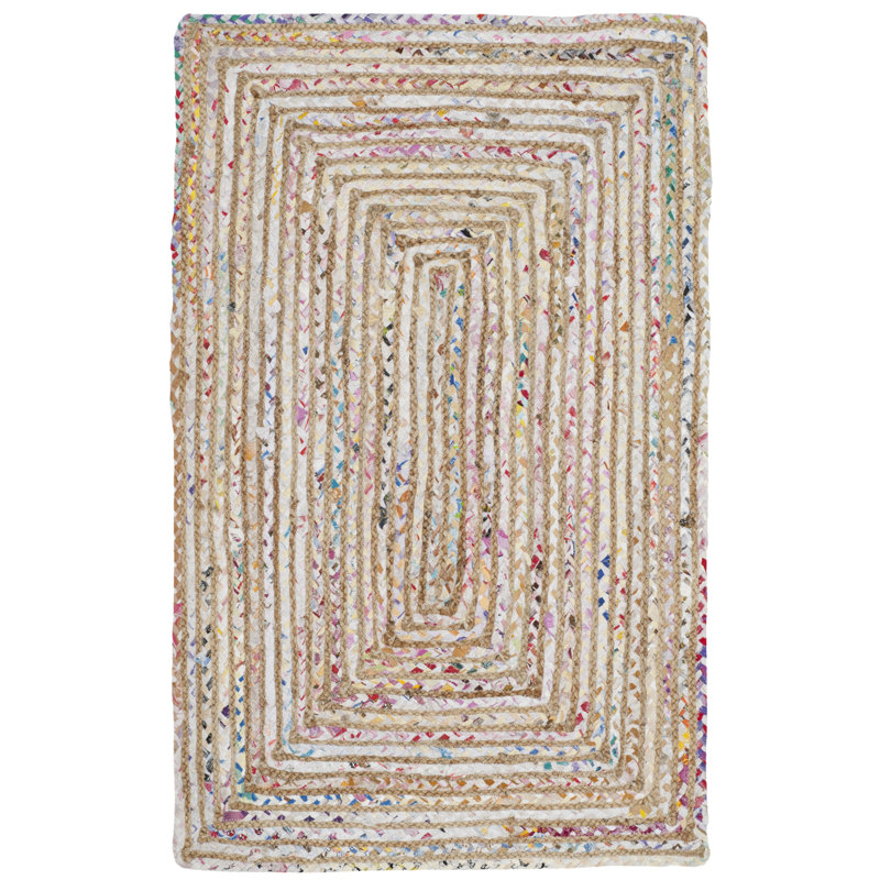 Herzig Flatweave Cotton Beige/Yellow Rug, Rectangle 152 x 244cm