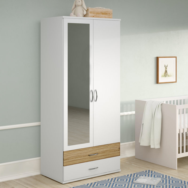 Drehtürenschrank Noosa, Alpine white and Sonoma oak