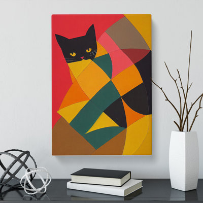 CAN-V0523-1759X Patchwork Cat - Wrapped Canvas Print