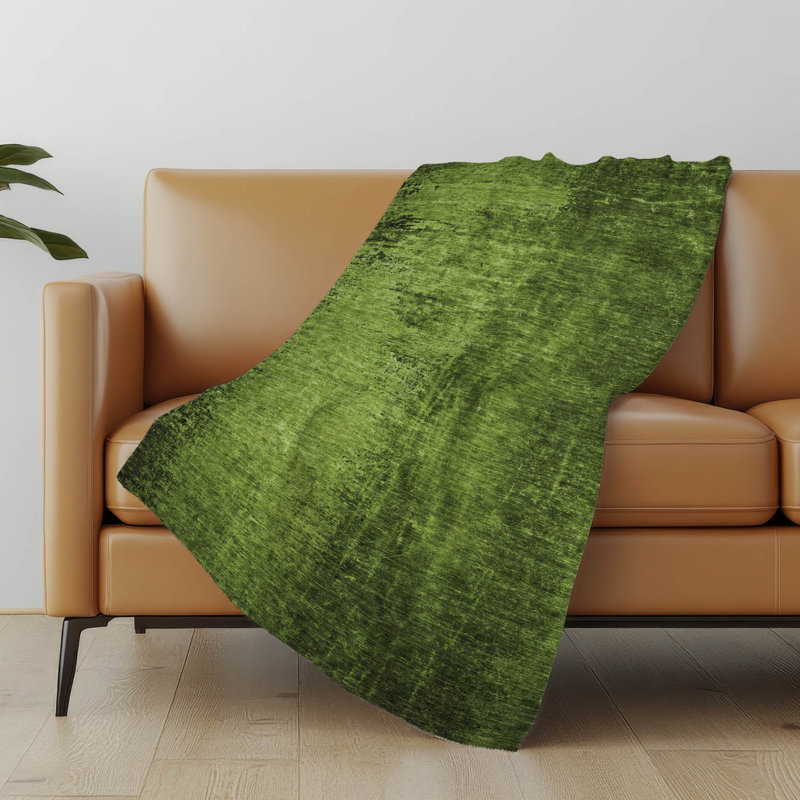 Addison Machine Washable Sherpa Throw Blanket, Vert, Abstract Monochromatic