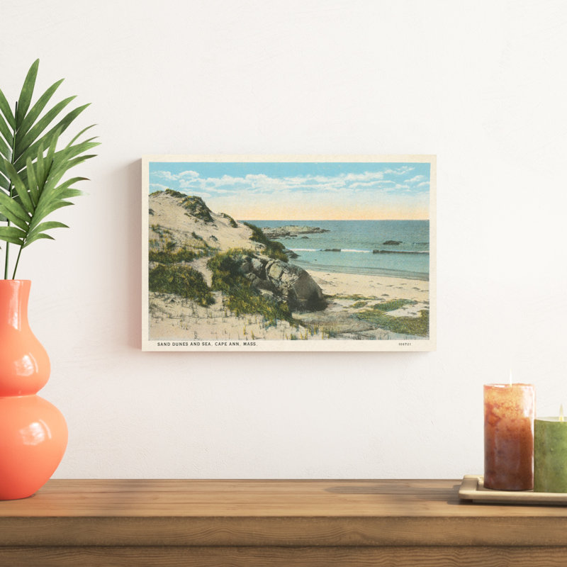 Plage, carte postale V par Wild Apple Portfolio - peinture sur toile tendue, H 12 po x l 18 po