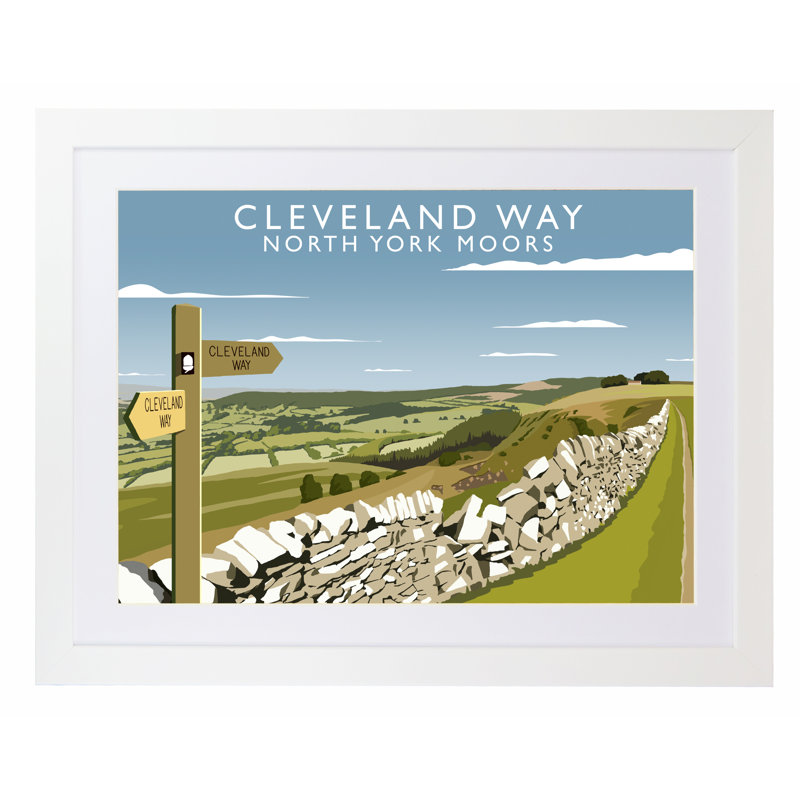Cleveland Way 3 by Richard O'Neil - Print, White Wood Frame, 33.5 cm H x 43.5 cm W x 2.2 cm D