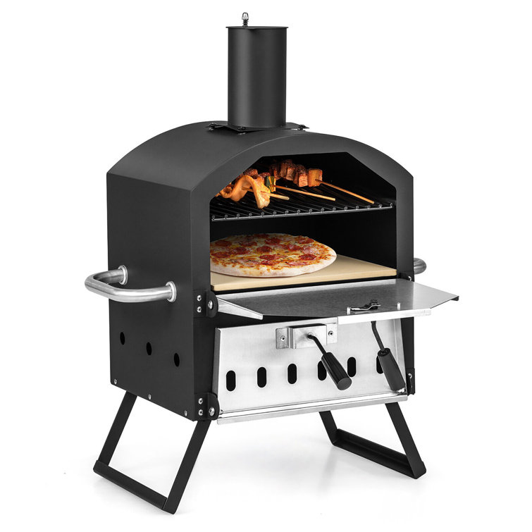 Costway Oven Wood Fire Pizza Maker Grill Outdoor Pizza Oven with