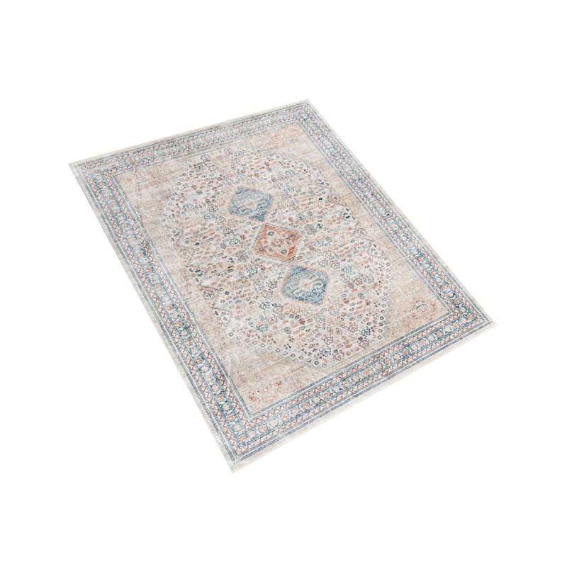Kaleigh Beige/Blue/Gray Area Rug, Rectangle 2' x 3'1"