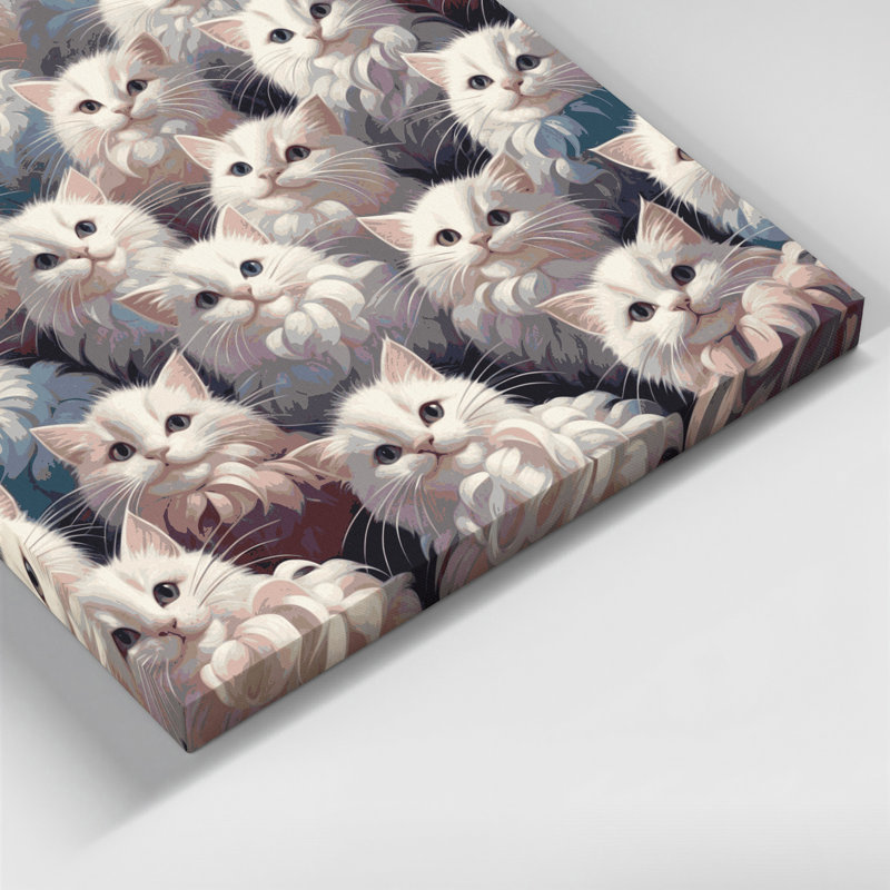 Cats Lambkin Gray Canvas Wall Art, 8" H x 8" W