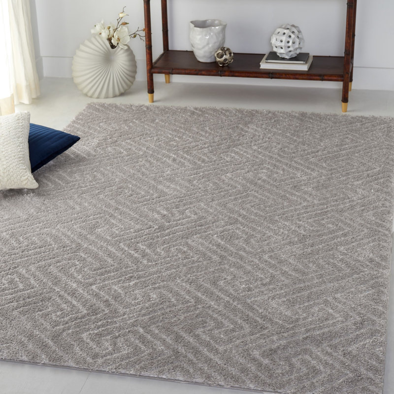 Tapis à poil long gris Tahoe 652 Tahoe, Rectangle 5 pi x 7 pi