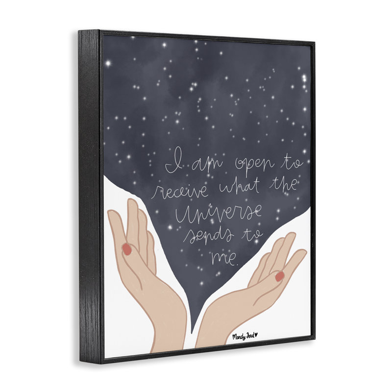 Receive What Universe Sends Framed Giclee, design by Mandy Ford Art + Illustration, Black, 14" H x 11" W