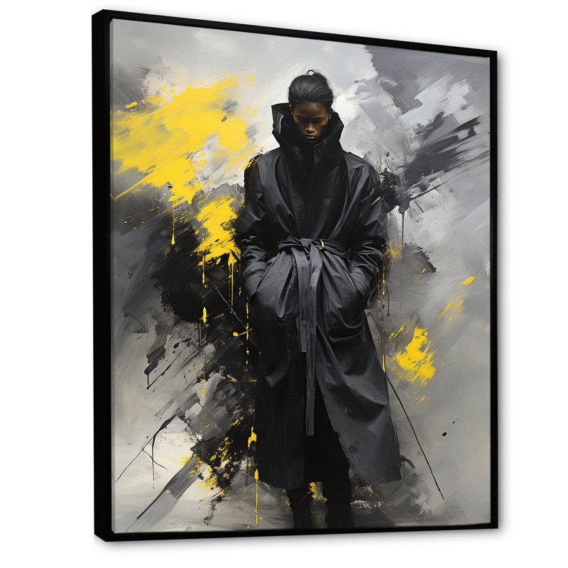 Couture, mode, femme, art mural, Cadre flottant noir, H 44 po x l 34 po x P 1,5 po