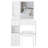 American Style 50.4" Tall White Vanity Table With Left Drawer, Right Sliding Mirror, Multi - Layer Storage And Cushioned Stool For Small Spaces 29.2" Long Bedrooms