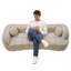 Canapé 98,4 po moderne compressé, canapé 3 places en velours côtelé Cloud Couch, aucun assemblage requis, canapé capitonné avec 2 coussins Bubble Channel, siège profond confortable pour salon, appartement, bureau-1089669742-1089669747