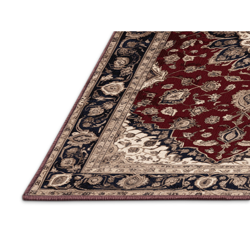 Machine Washable Persian Red Area Rug, Rectangle 8' x 12'