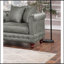 Ensemble de canapé modulaire 3 pièces réversible en similicuir respirant gris ardoise et 2 coussins de canapé capitonnés et 1 repose-pieds