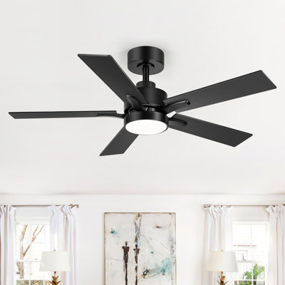 42" Large Ceiling Fan With Light,Remote Control And Quiet DC Motor