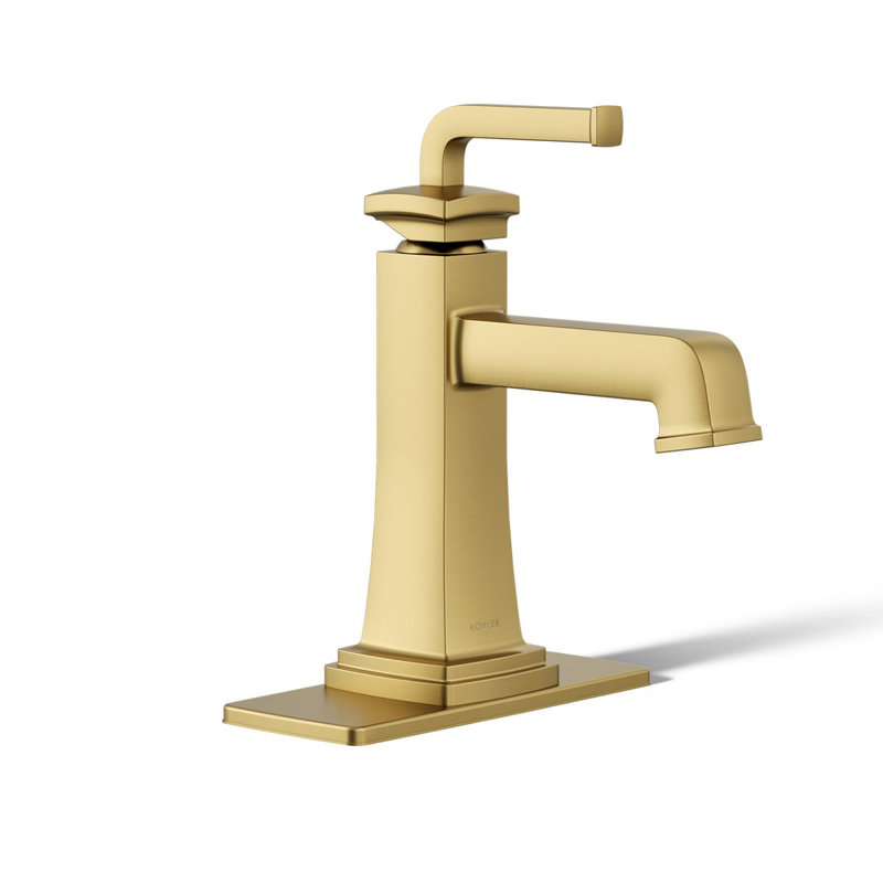 Riff Single-Handle Bathroom Sink Faucet, Vibrant Brushed Moderne Brass, 0.5 GPM