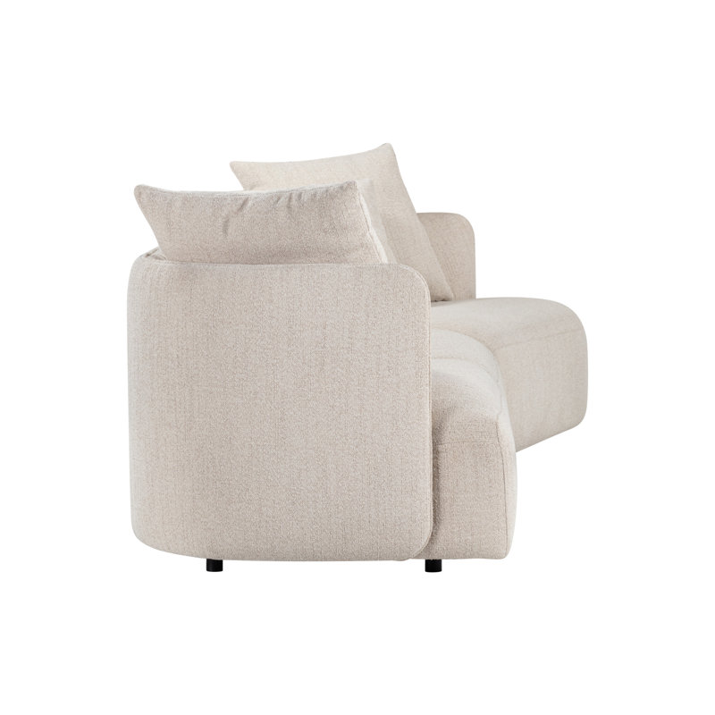 Danica Left Short Chaise Right Long Chaise, Cream Polyester Blend, Right Hand Facing