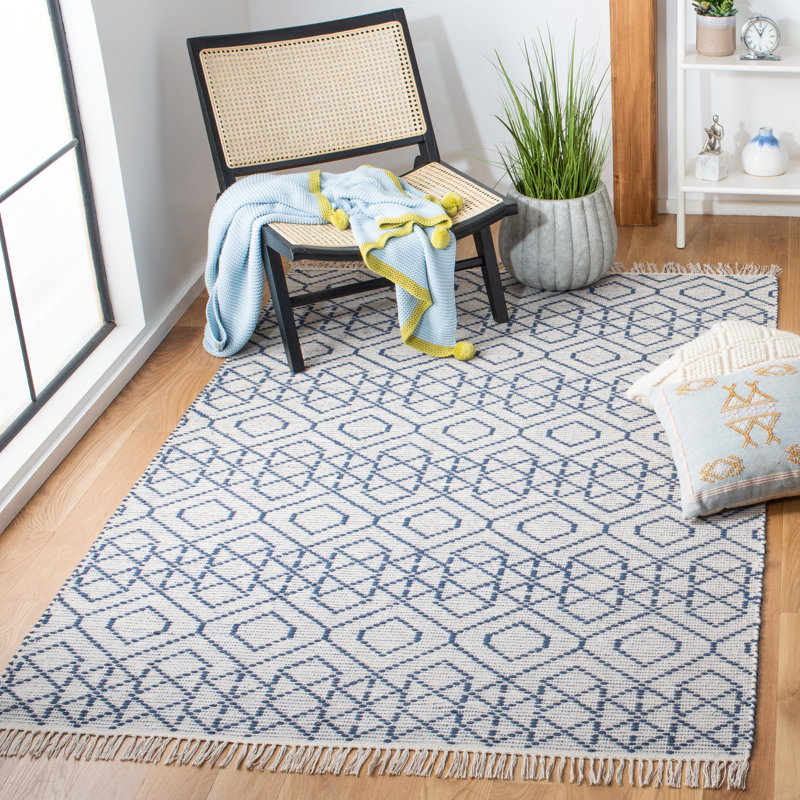 Montauk Hand Loomed Cotton Geometric Rug, Rectangle 4' x 6'