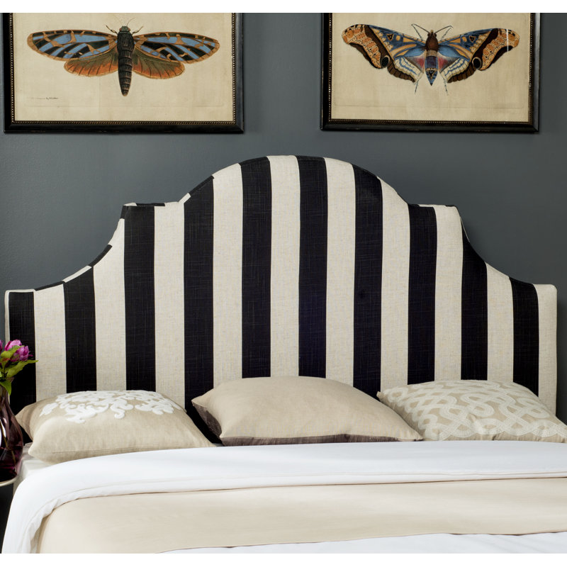 Sinclaire Upholstered Panel Headboard, Full, Black / White