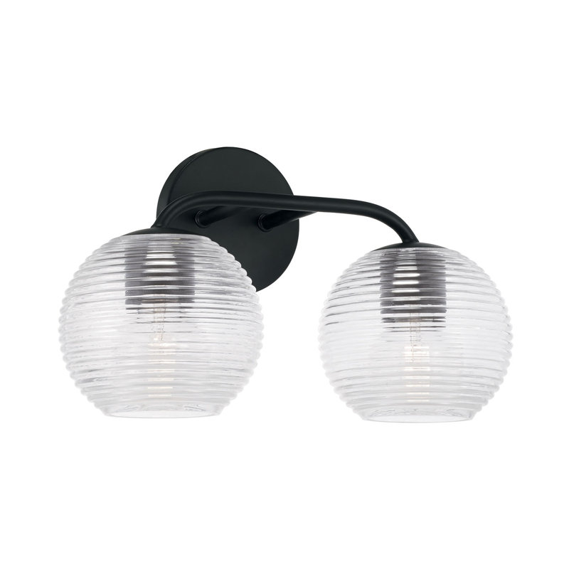2 - Light Dimmable Vanity Light, Matte Black