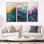 Geode River of Emerald and Agate - Gold Geode, art mural encadré 3 pièces