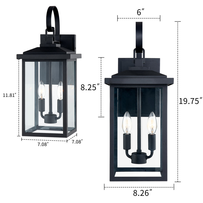 Kaveeta 19.75'' Black Outdoor Wall Light