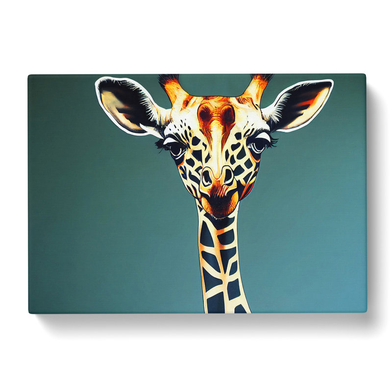 Giraffe Portrait - Wrapped Canvas Print, 35cm H x 50cm W x 3cm D
