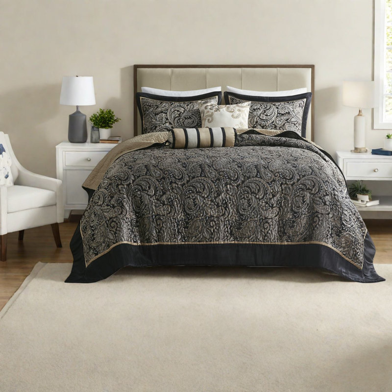 Elegant Queen Bedding Sets, Cotton Comfort Jacquard Design For Home