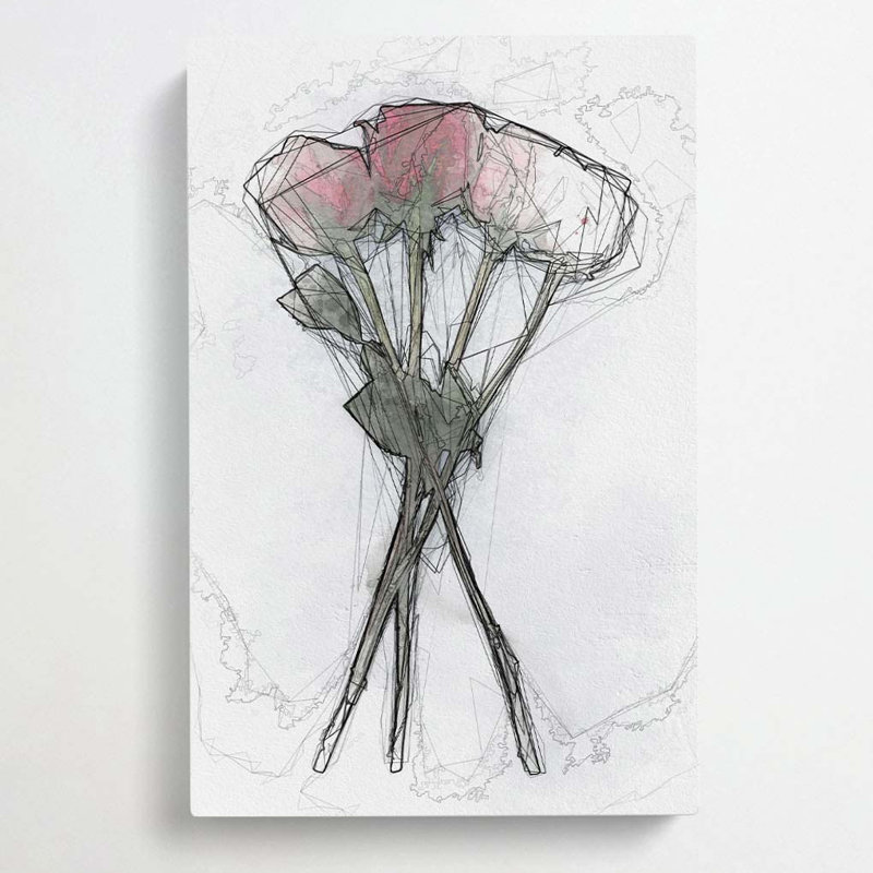 Bunch of Red Roses in Abstract - Wrapped Canvas, 50cm H x 35cm W x 3cm D