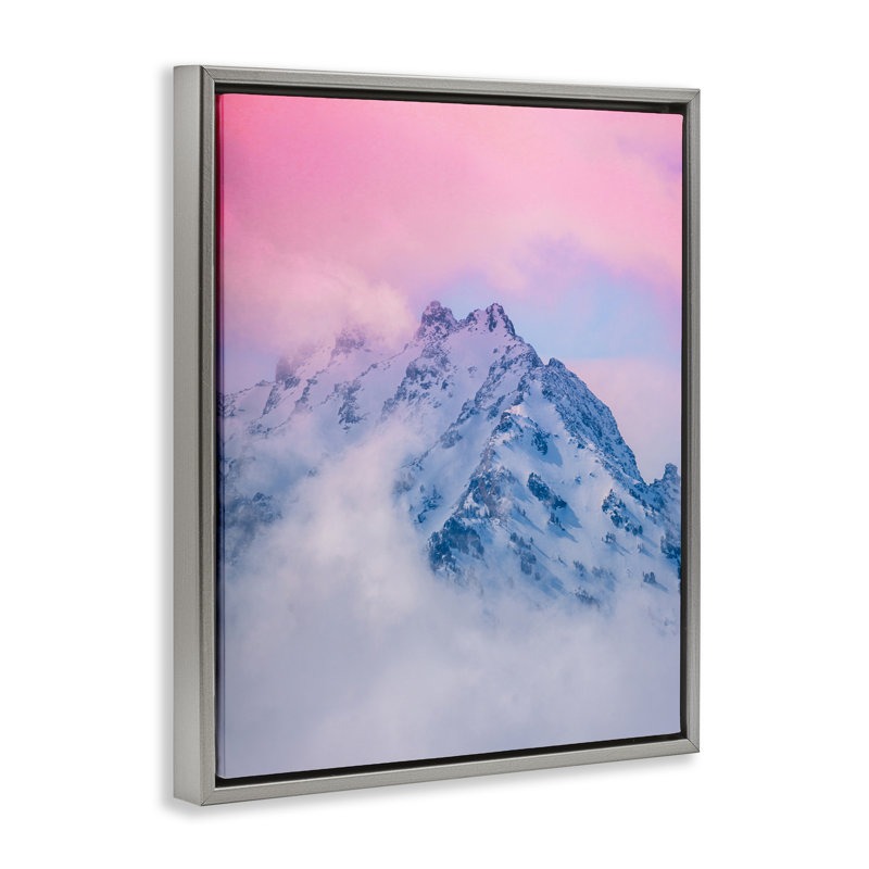 Cadre flottant pastel Wyoming Wonders, design par Jared Kreiss, H 21 po x l 17 po, Cadre flottant gris lustré
