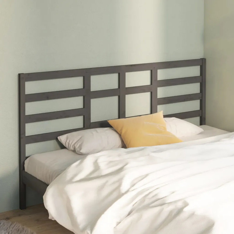 Melillo Solid Wood Headboard, Dark Grey, 186 x 104 cm