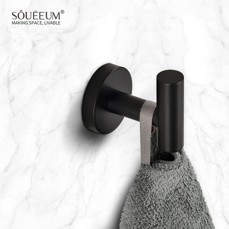 Ensemble de quincaillerie de salle de bain en acier inoxydable 6 pièces, Noir mat