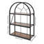 Étagère murale rustique à 3 niveaux, support de rangement flottant pliable avec structure métallique arquée, gain de place
