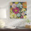 « summer floral on gray i », reproduction d’impression sur toile tendue