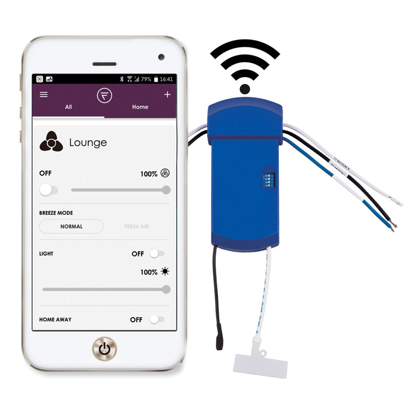 Levon Custom DC Ceiling Fan - fanSync Wi-Fi Receiver