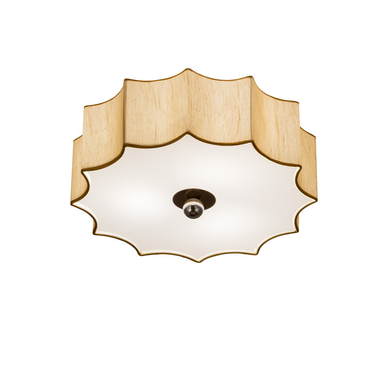Amaria Satin Cream Textrene Flush Mount