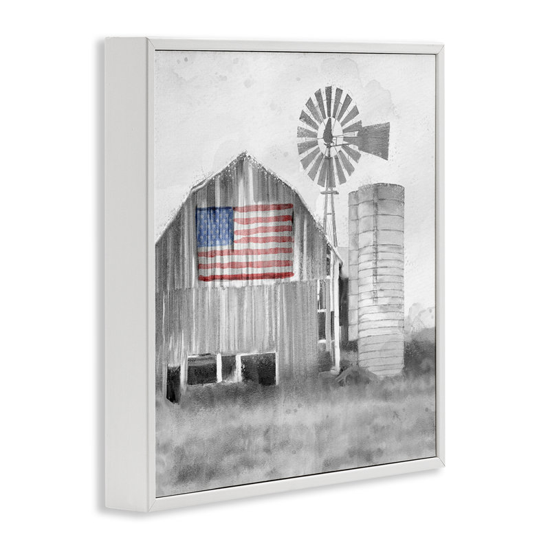 «Grandfather's Barn» avec giclée encadrée, conception de Kim Allen, H 12 po x l 12 po, Encadrement giclée blanc côtier
