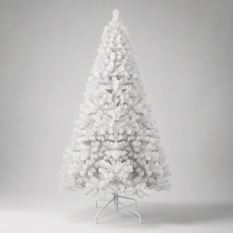 Sapin de Noël blanc de 1,5 m avec fil à mémoire de forme, 498 branches articulées, en PVC, montage facile pour la décoration intérieure des fêtes.