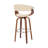 Chagnon Swivel Counter or Bar Height Bar Stool with Arms and Open Back in Faux Leather, Wood-118320596-118320592-118320606