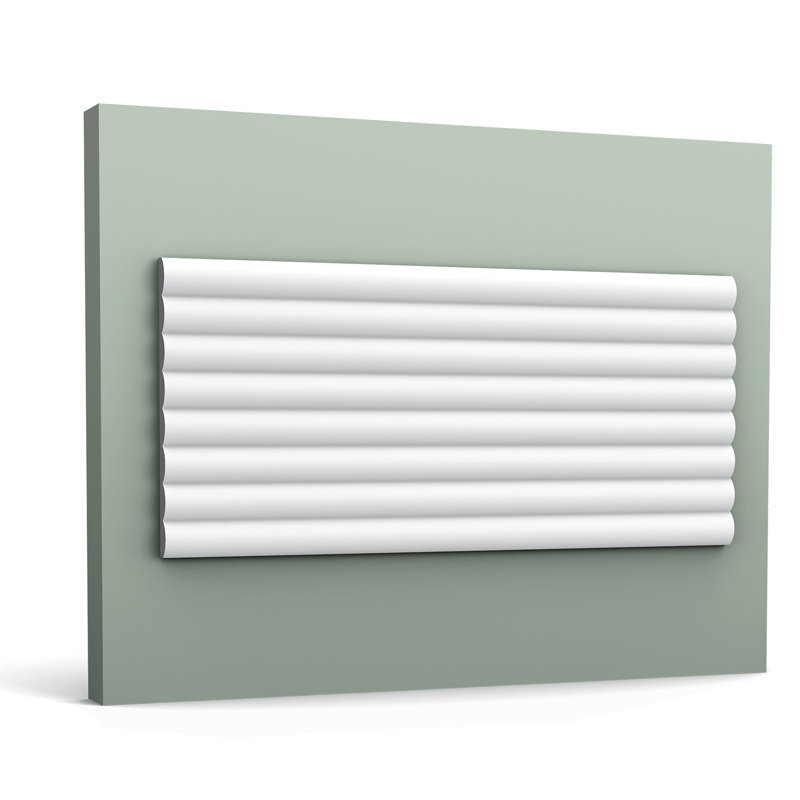 5/8 in D x 9-7/8 in W x 78-3/4 in L Primed White Plain Modern Hill Polyurethane Panel Moulding