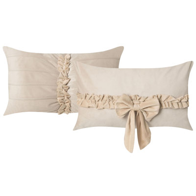 Beige Rectangular Throw Cushion