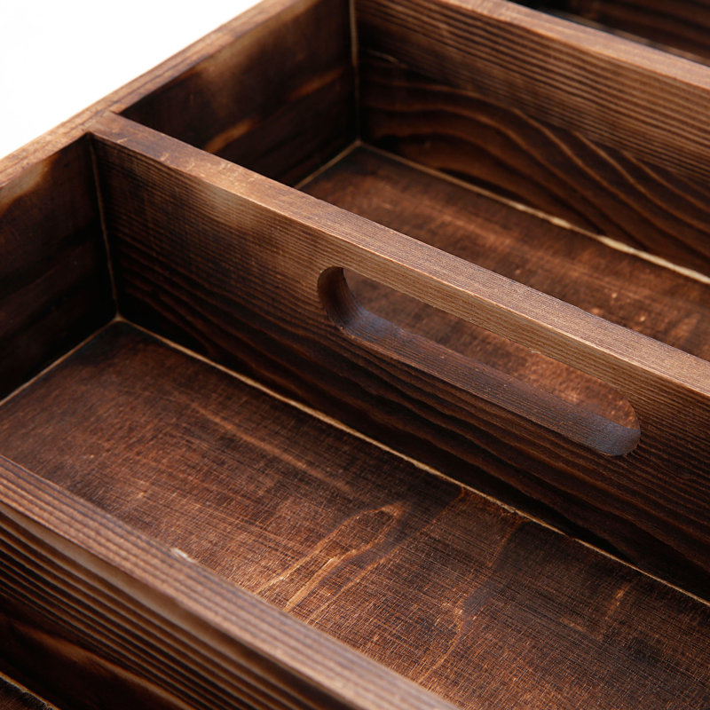 Wood Rectangle Flatware Caddy