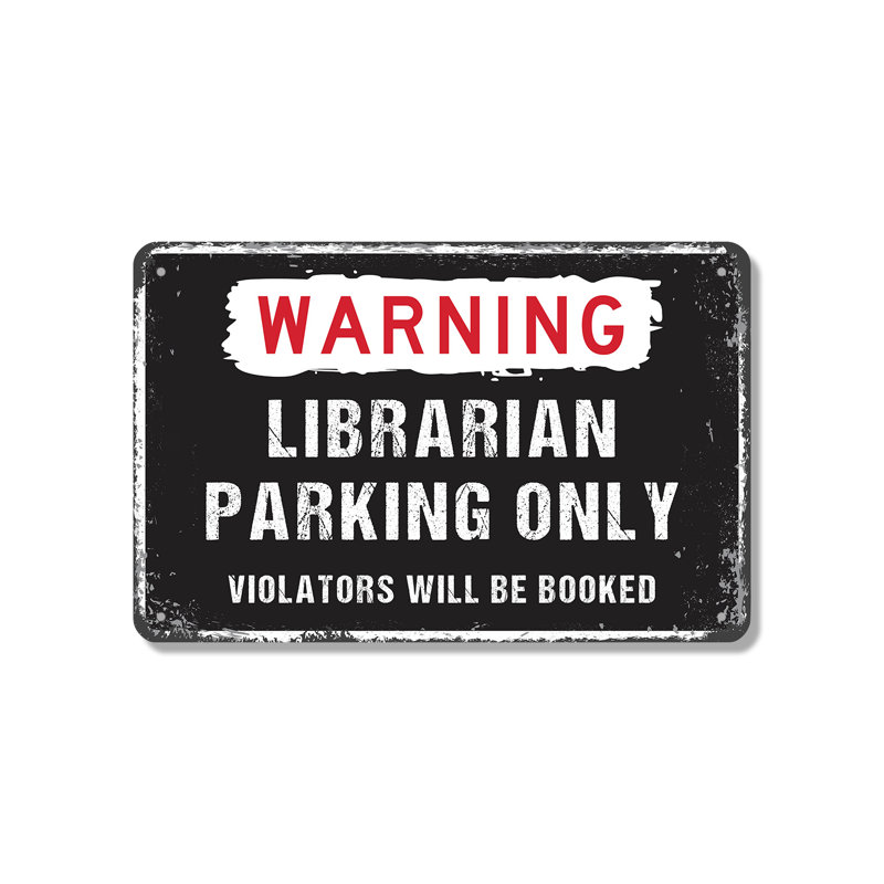 Enseigne de fantaisie en aluminium 12 po x 18 po Librarian