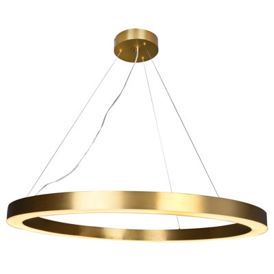 Transitional Round Gold LED Chandelier
