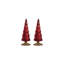 Dembe Classic Red Glass Tree on Gold Glitter Base, Set of 2-1905600224-1905600234