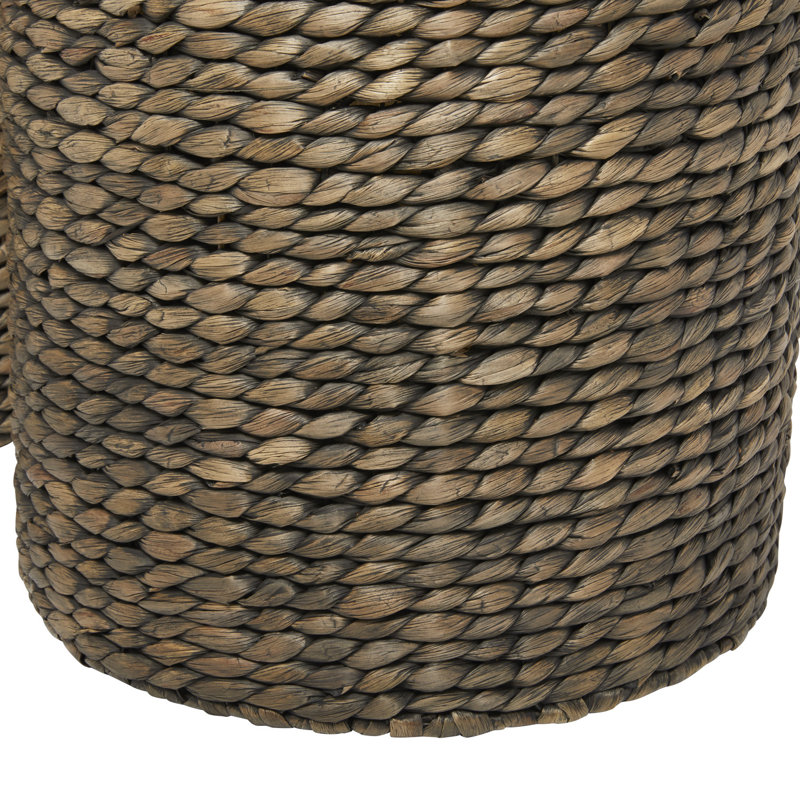Round Seagrass Storage Baskets with Lids, Set of 2