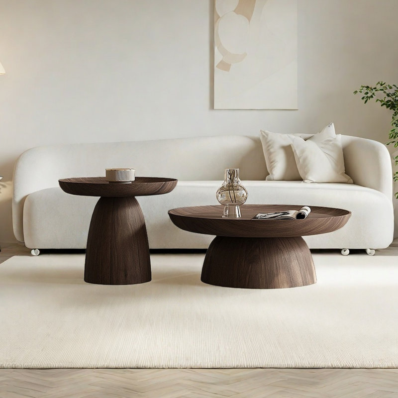 Simple Creative Wood Coffee Table, 11.81" H x 35.43" L x 35.43" W