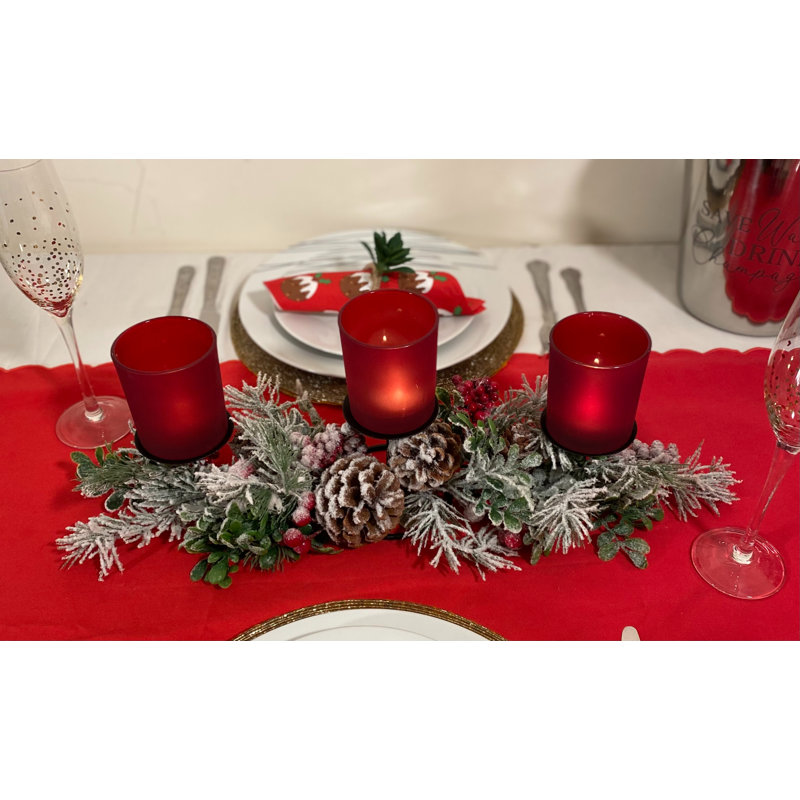 3 Piece Glass Tabletop Tealight Holder Set